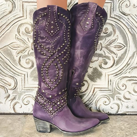 Riloh | Stivali Donna Alti al Ginocchio | Tacco a Blocco e Zip Laterale | Nero, Marrone e Altri | Taglie EU 34-43