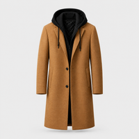 Delmar | Cappotto Uomo in Misto Lana con Cappuccio | Leggero con Zip Intera | Marrone, Grigio e Altri | Taglie XS-2XL