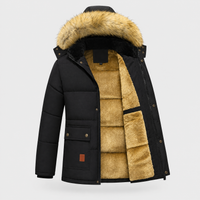 Gaspard | Giaccone Invernale Uomo Parka Imbottito | Cappuccio con Pelliccia Sintetica | Nero e Blu Navy | Taglie S-5XL