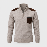 Tiesto | Maglione Uomo con Colletto e Taschino sul Petto | Vestibilità Comoda | Beige, Verde Scuro e Altri | Taglie M-4XL