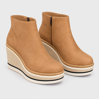 Stivaletti Donna Zeppa Platform con Zip in Materiale Morbido | Cinque Colori | Comfort Slanciato | Taglie EU 35-43