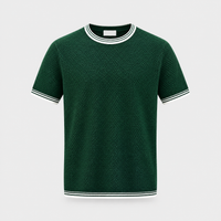 Maglione Uomo Girocollo in Cotone Traspirante con Bordo a Contrasto | Vestibilità Rilassata | Verde Bianco Nero | Taglie XS-4XL