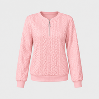 Maglione Donna con Zip a Trecce Cable Knit | Sette Colori | Layering Autunno Inverno | Taglie S-2XL