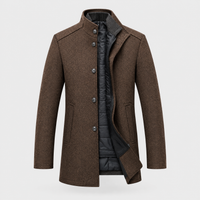 Giacca Uomo Invernale Isolante con Bottoni e Collo Alto | Cammello Grigio Blu Navy | Taglie S-2XL