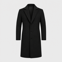 Cappotto Uomo Formale Monopetto Lungo Vestibilità Slim | Nero Marrone Grigio Blu | Taglie S-2XL