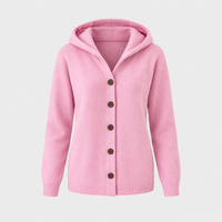 Cardigan Donna Vestibilità Rilassata con Cappuccio e Bottoni a Maglia | Otto Colori | Taglie S-5XL