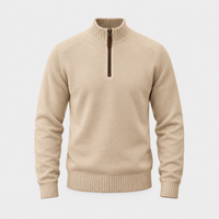 Maglione Uomo Half-Zip Pullover Polsini a Costine | Dieci Colori | Vestibilità Regolare | Taglie S-XL