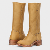 Stivali Donna al Polpaccio Tacco Impilato Classici Western | Cinque Colori | Taglie EU 35-43