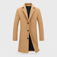 Cappotto Uomo in Lana Isolante Monopetto Lungo | Cammello Nero Grigio | Taglie M-5XL