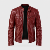 Giacca Uomo Moto Slim-Fit dal Look Sleek con Zip | Dieci Colori | Taglie S-5XL
