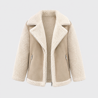 Cappotto Donna Oversize Foderato in Sherpa Cosy con Zip | Beige | Taglie S-3XL