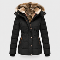 Piumino Donna Trapuntato con Cappuccio in Peluche e Zip | Sei Colori | Taglie S-5XL