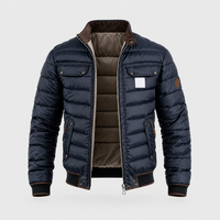 Bomber Uomo Trapuntato Imbottito Puffer con Collo Alto | Blu Navy | Taglie S-3XL