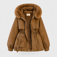 Cappotto Donna Invernale in Peluche con Cappuccio e Coulisse | Quattro Colori | Taglie S-2XL