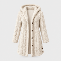 Cardigan Donna Longline Plush con Cappuccio e Bottoni | Otto Colori | Comfort Cosy | Taglie S-2XL