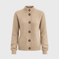 Cardigan Donna Cloudsoft in Cashmere con Bottoni | Beige Arancio Marrone Nero Blu Scuro | Taglie S-2XL