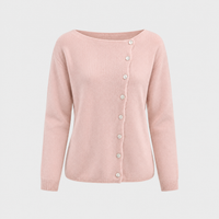 Cardigan Donna Vestibilità Rilassata con Bottoni Frontali a Maglia | Rosa Grigio Beige Giallo | Taglie S-2XL
