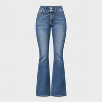 Jeans Donna Bootcut Structured a Vita Alta Elasticizzati | Blu Blu Navy Nero | Taglie S-2XL