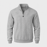 Maglione Uomo Cable-Knit Pullover con Quarter-Zip a Maglia | Cinque Colori | Taglie XS-2XL