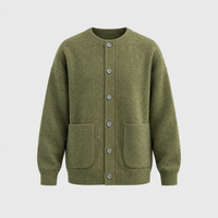 Cardigan Uomo Vestibilità Rilassata con Bottoni a Maglia | Verde Beige Nero | Taglie M-3XL