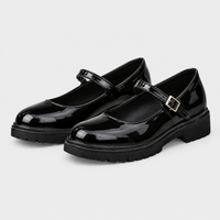 Stivali Loafer Donna Mary Jane Flat Vernice Lucida | Nero | Taglie EU 35-43