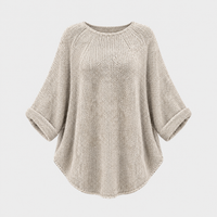 Maglione Donna Oversize con Manica a Pipistrello Girocollo a Maglia | Cinque Colori | Taglie S-XL