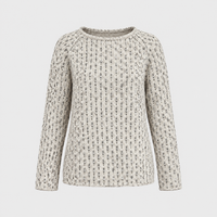 Maglione Donna Vestibilità Rilassata Girocollo Textured Knit | Grigio | Taglie S-5XL