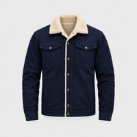 Giacca Uomo Foderata in Sherpa in Pile Vestibilità Rilassata | Nero Blu Navy Grigio Scuro Khaki Verde Militare | Taglie S-3XL