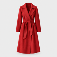 Cappotto Donna Wrap A-Line con Cintura e Revers | Bordeaux | Taglie S-2XL