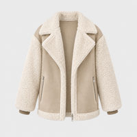 Cappotto Donna Oversize in Peluche Ecologico Vestibilità Rilassata con Zip | Beige Marrone | Taglie S-3XL