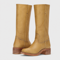 Stivali Donna al Ginocchio in Materiale Morbido Tacco Stacked | Cinque Colori | Range Ampio | Taglie EU 35-43