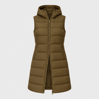 Gilet Donna Longline Smanicato con Cappuccio Trapuntato | Nove Colori | Range Ampio | Taglie S-5XL