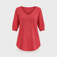 Top Tunica Donna Longline Loose Fit Scollo a V a Maglia | Nove Colori | Range Ampio | Taglie S-3XL