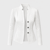 Blazer Donna Aperto Sartoriale Cable-Knit Textured | Bianco Grigio Rosa Beige Nero | Taglie S-2XL