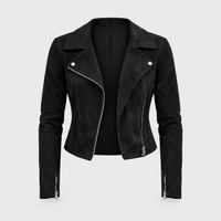 Giacca Biker Donna Slim-Fit dal Look Sleek con Zip Obliqua | Cinque Colori | Taglie XS-3XL