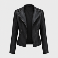 Giacca Biker Donna dal Look Sleek con Zip | Sei Colori | Look Rock | Taglie S-3XL