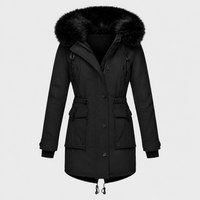 Parka Donna Spessa in Peluche con Cappuccio e Coulisse | Sei Colori | Range Ampio | Taglie S-5XL