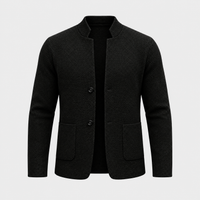 Giacca Uomo Trapuntata Cardigan con Textured Knit e Collo Alto | Grigio Nero Beige | Taglie M-4XL