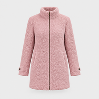 Cappotto Teddy Donna in Pile con Zip e Collo Alto | Rosa Blu Cammello Nero | Taglie S-3XL