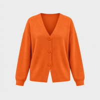 Cardigan Donna Vestibilità Rilassata Scollo a V con Bottoni | Sei Colori | Taglie S-3XL