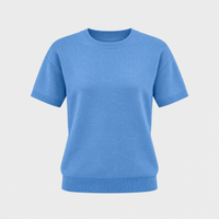 Top Donna Vestibilità Rilassata Girocollo Manica Corta a Maglia | Dieci Colori | Range Ampio | Taglie S-2XL