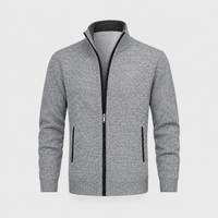 Cardigan Uomo con Zip Foderato in Pile a Maglia Collo Alto | Sei Colori | Taglie M-4XL