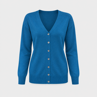Cardigan Donna Scollo a V con Bottoni Frontali a Maglia | Dodici Colori | Range Ampio | Taglie S-2XL
