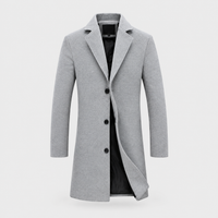 Cappotto Uomo Formale Monopetto in Misto Lana Isolante | Vestibilità Sartoriale | Nero Grigio Khaki | Taglie S-2XL