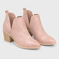 Stivaletti Donna Vintage Slip-On Tacco a Blocco | Beige Nero Rosa | Taglie EU 35-43