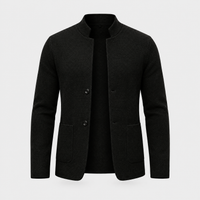 Giacca Uomo Trapuntata a Maglia con Bottoni e Collo Mock | Grigio Nero Beige | Taglie M-4XL