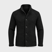 Cardigan Uomo Waffle-Knit con Bottoni Collo Alto | Otto Colori | Range Ampio | Taglie S-4XL