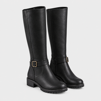 Stivali Donna Ortopedici al Ginocchio con Fibbia in Materiale Morbido | Marrone Chiaro Marrone Scuro Nero | Taglie EU 35-43
