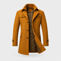 Cappotto Uomo in Lana Isolante Doppio Collo Trapuntato Interno | Marrone Bordeaux Grigio Nero | Taglie XS-3XL