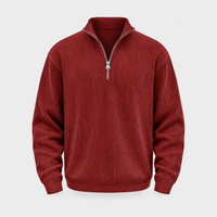 Maglione Uomo Pullover a Costine Stretchy con Quarter-Zip | Dieci Colori | Range Ampio | Taglie S-3XL